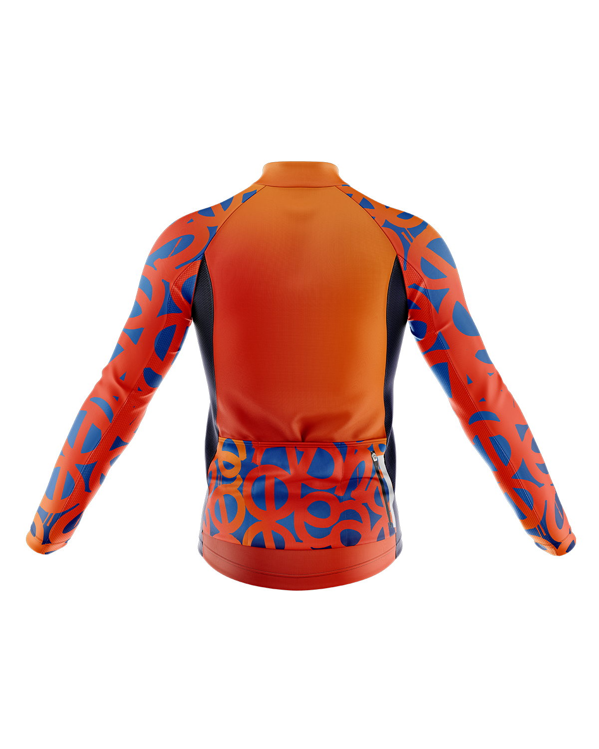 Mens Long Sleeve Cycling Jersey | Tag Hi Vis Orange & Blue