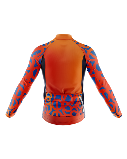 Mens Long Sleeve Cycling Jersey | Tag Hi Vis Orange & Blue