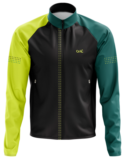 Mens Winter Cycling Jacket | Verte Fluo Green & Black
