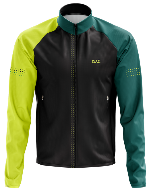 Mens Winter Cycling Jacket | Verte Fluo Green & Black
