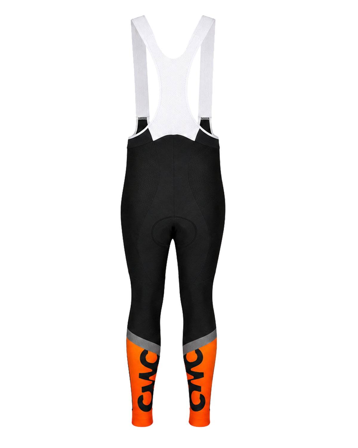 Mens Premium Padded Cycling Bib Tights | 02 Black & Orange