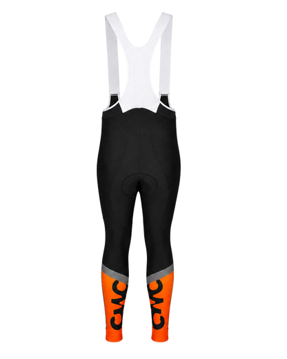 Mens Premium Padded Cycling Bib Tights | 02 Black & Orange