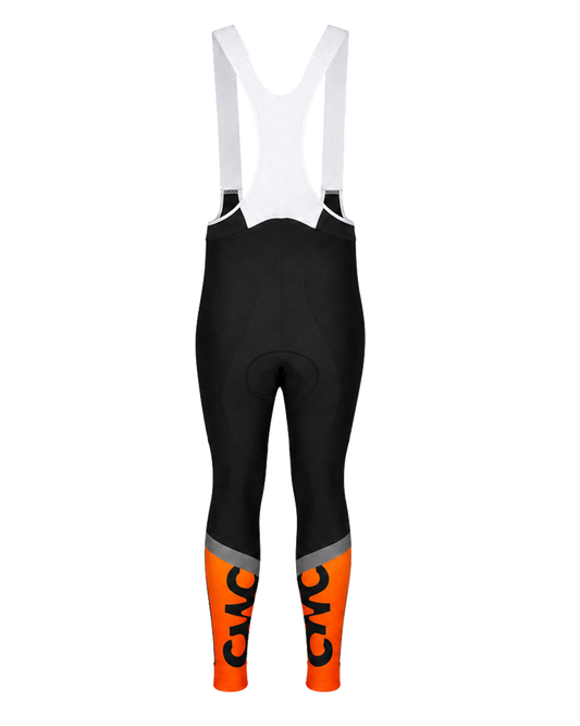Mens Premium Padded Cycling Bib Tights | 02 Black & Orange