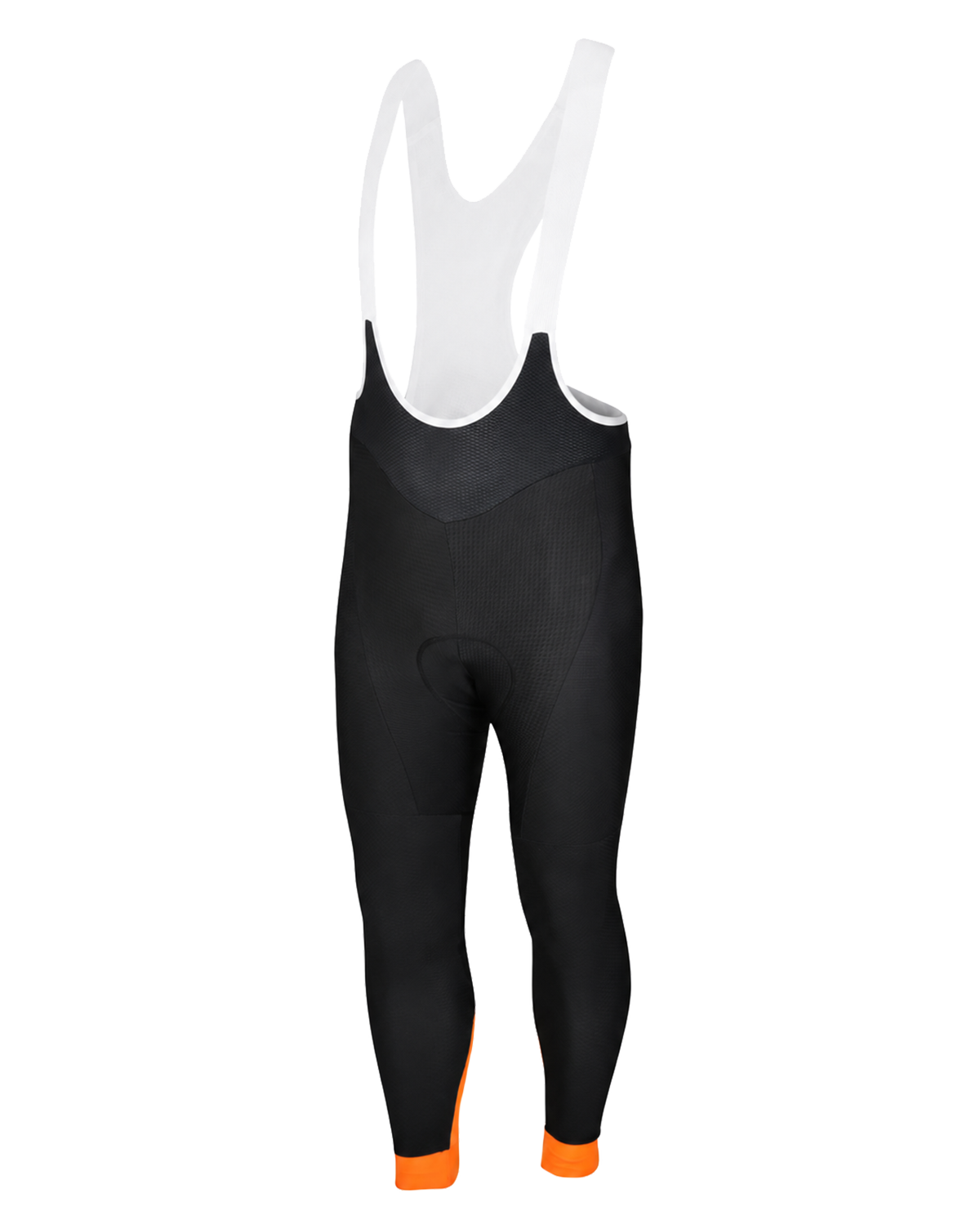 Mens Premium Padded Cycling Bib Tights | 02 Black & Orange