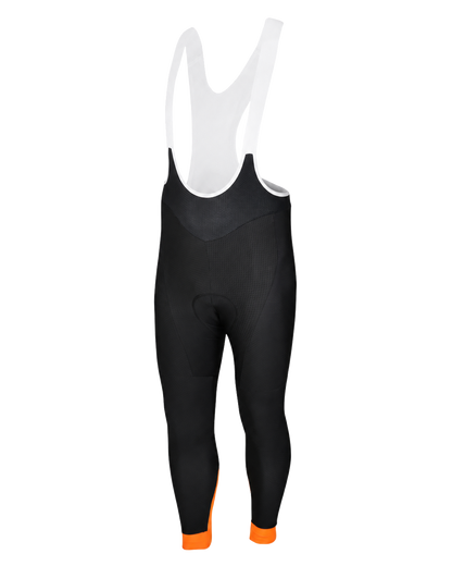 Mens Premium Padded Cycling Bib Tights | 02 Black & Orange