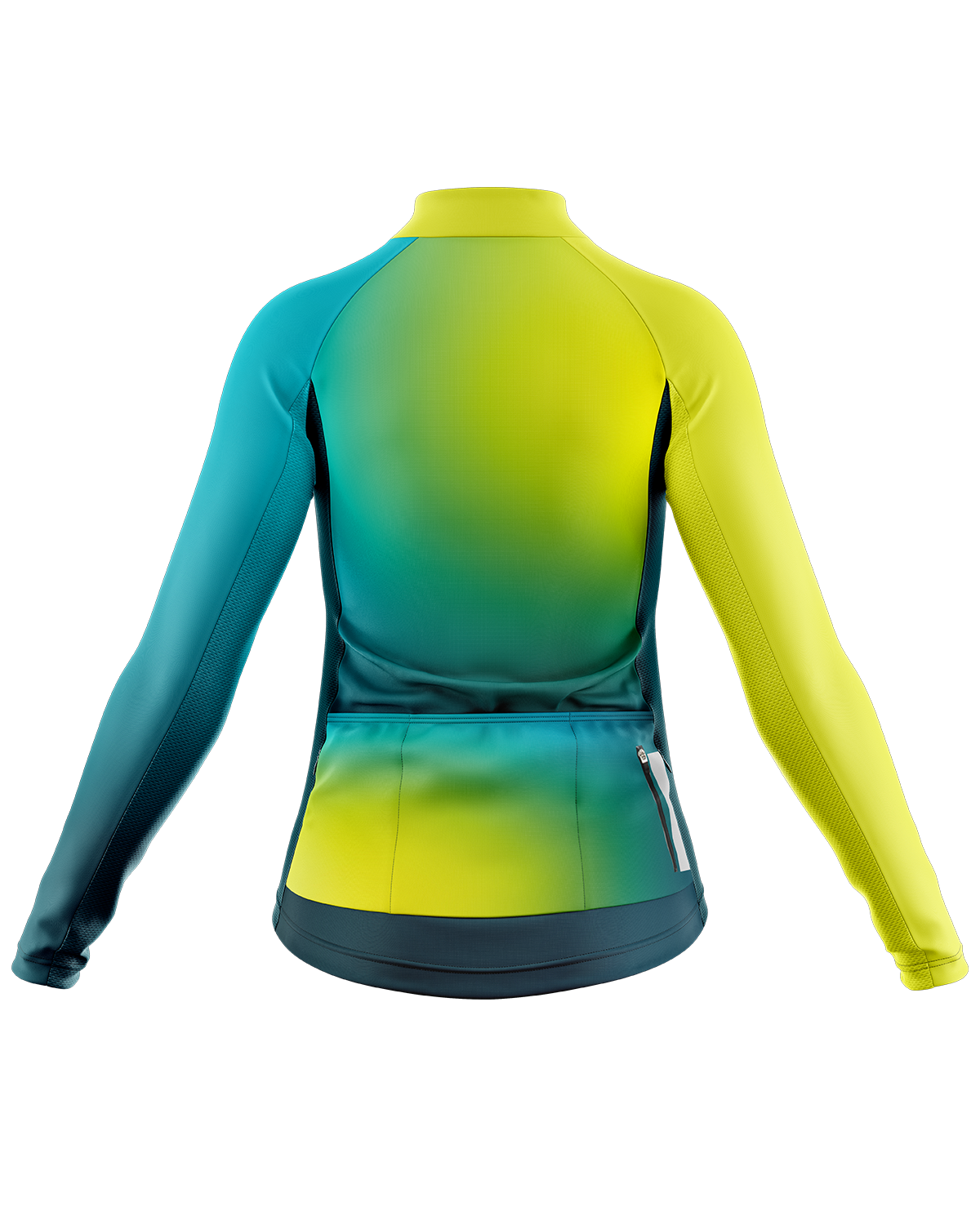 Womens Long Sleeve Cycling Jersey | Mika Hi Vis Green & Emerald