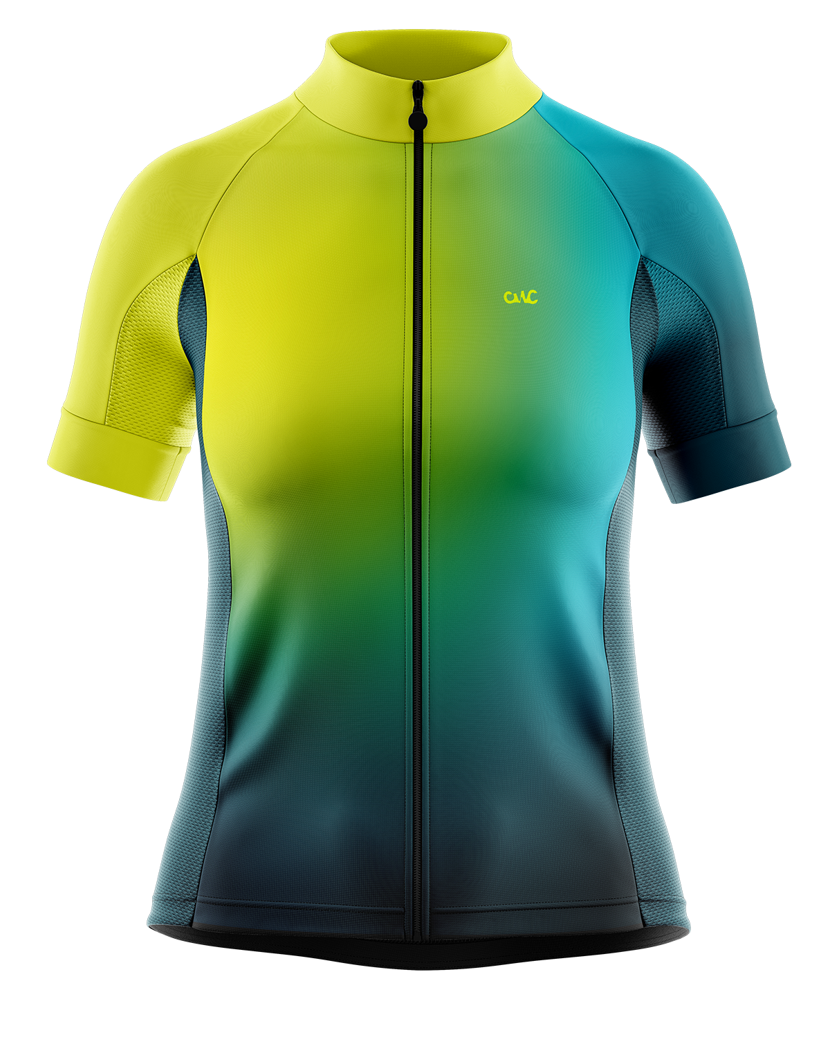 Womens Short Sleeve Cycling Jersey | Mika Hi Vis Green & Emerald