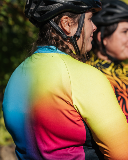 Women's Bright Multi Coloured Winter Thermal Cycling Jacket with Ventilation Pockets and Reflective Detailing - Cycle Wear Central