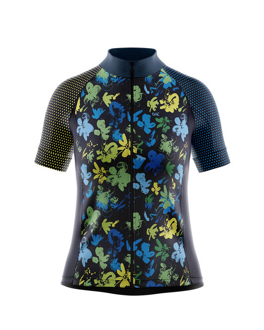 Womens Minnie Navy Polka Dot Colourful Bright Short Sleeve Road Cycling Jersey