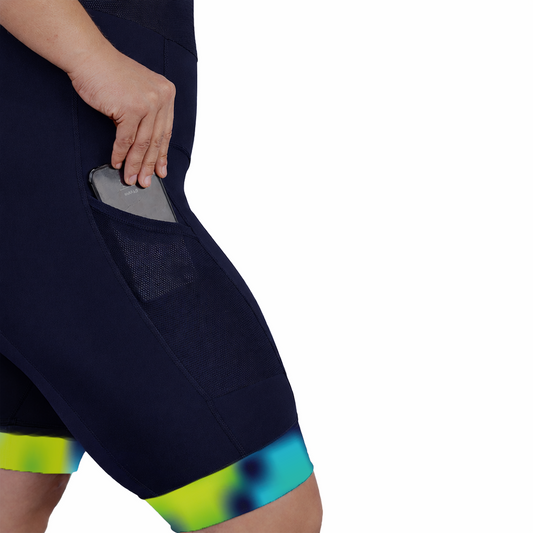 Womens Padded Cycling Bib Shorts | Flare Navy