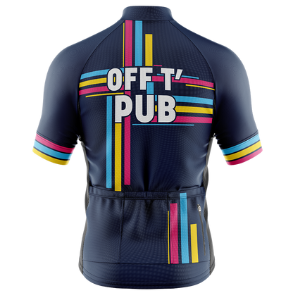 Mens Blue Off T'Pub Short Sleeve Cycling Jersey
