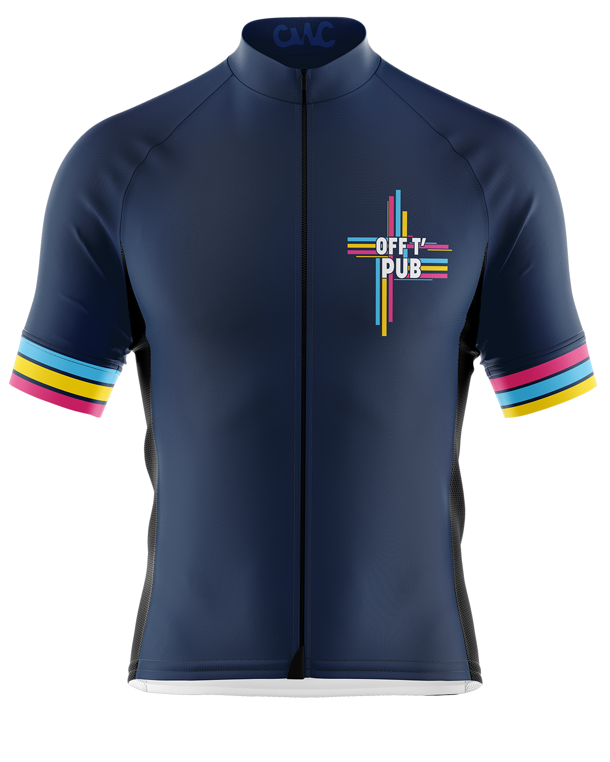 Mens Blue Off T'Pub Short Sleeve Cycling Jersey