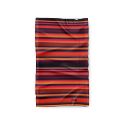 Black Orange Red Coral Stripe Flare Lightweight Cycling Neck Warmer Scarf Snood