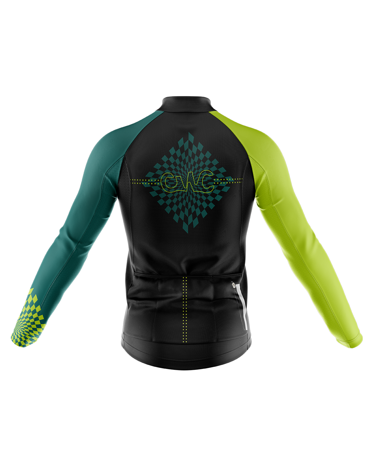 Mens Long Sleeve Cycling Jersey | Verte Green & Black