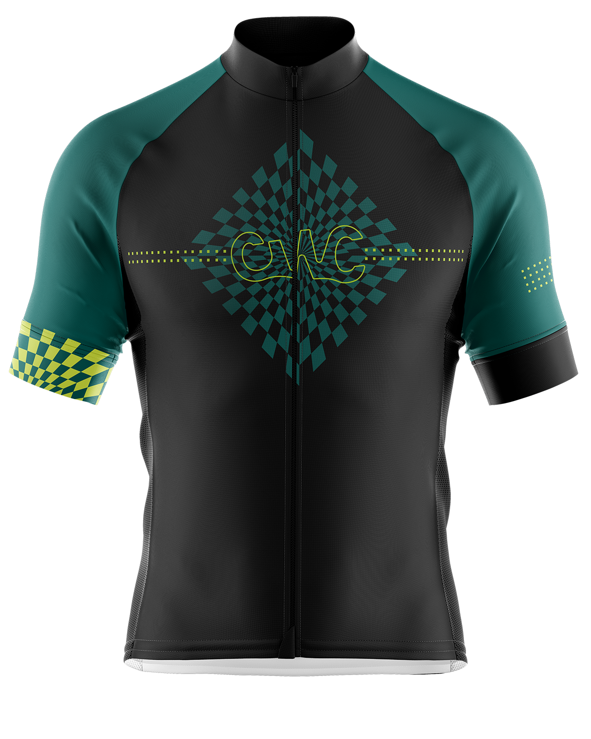 Mens Short Sleeve Cycling Jersey | Verte Green & Charcoal