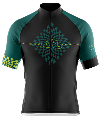 Mens Short Sleeve Cycling Jersey | Verte Green & Charcoal