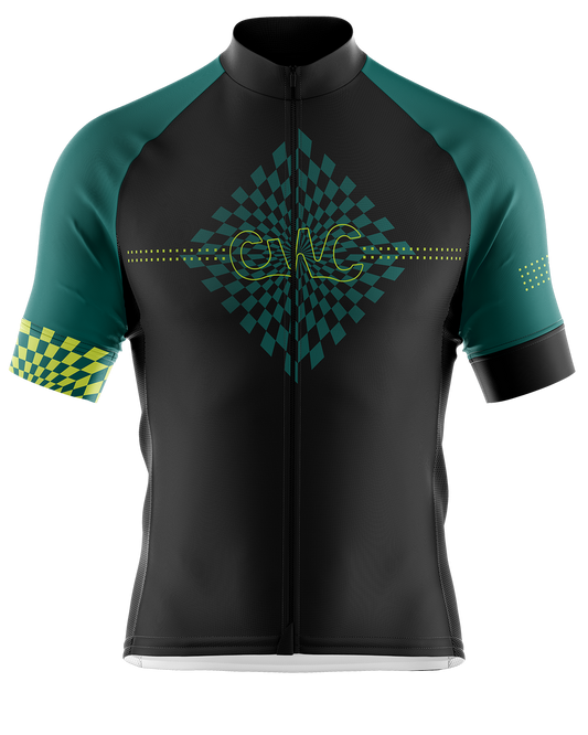 Mens Short Sleeve Cycling Jersey | Verte Green & Charcoal