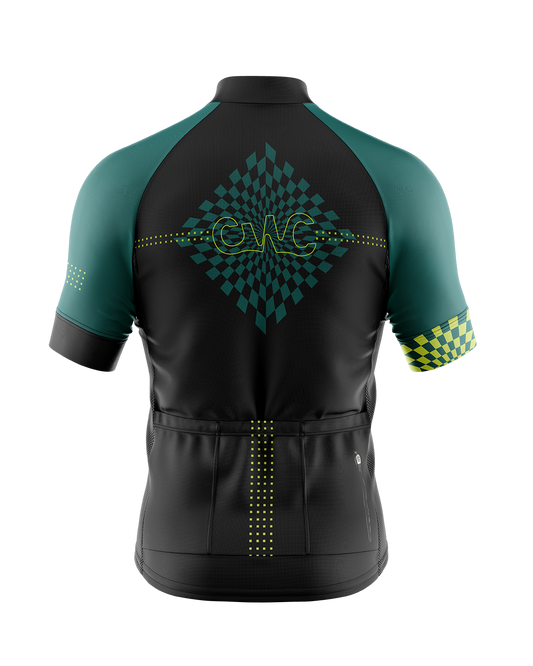 Mens Short Sleeve Cycling Jersey | Verte Green & Charcoal
