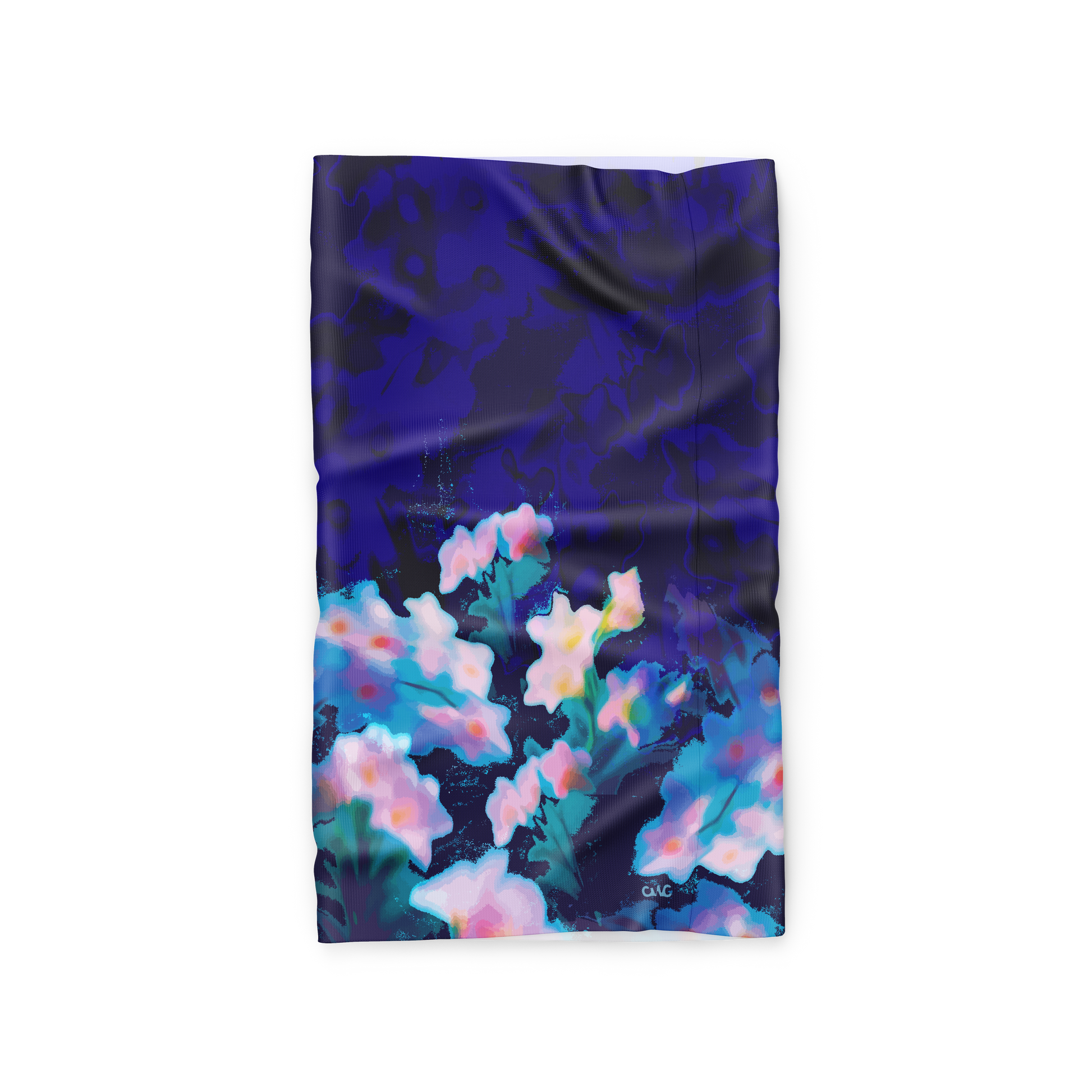 Eden Blue Floral Print Lightweight Cycling Neck Warmer Scarf Snood - Cycle Wear Central