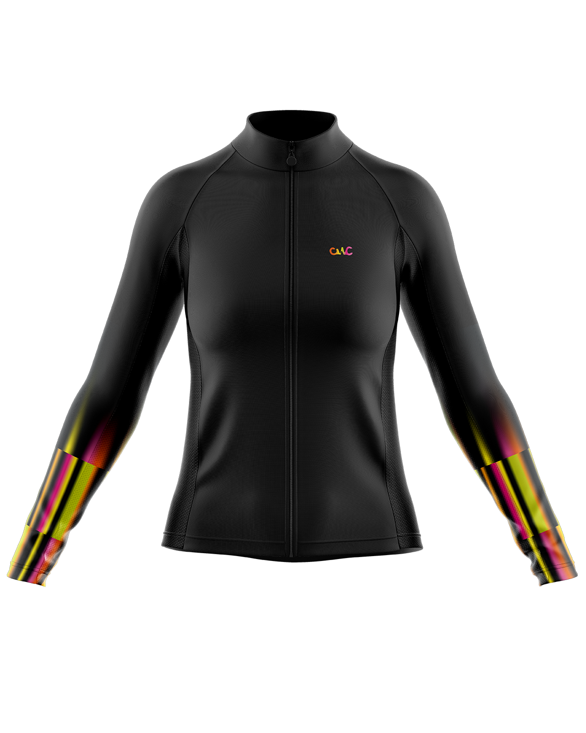 Womens Long Sleeve Cycling Jersey | Alma Fluro Pattern & Black