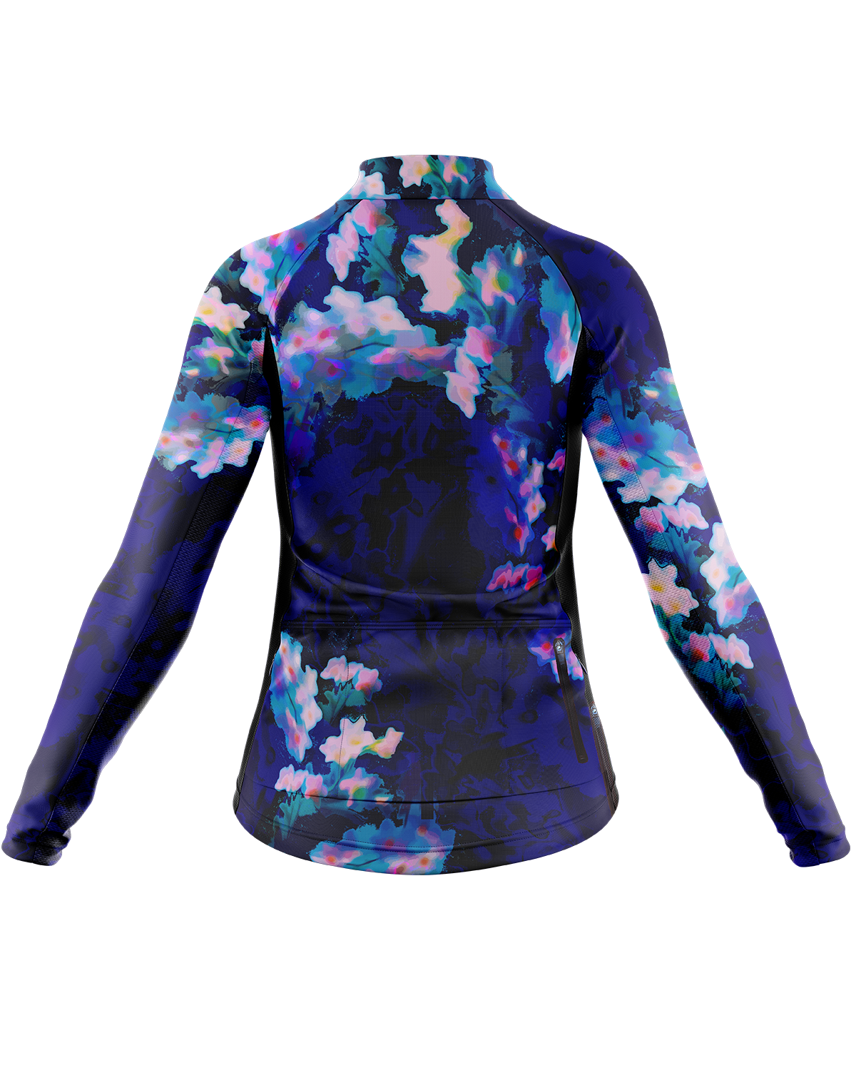 Womens Eden Blue Multi Print Long Sleeve Mid-Weight Thermal Cycling Jersey & Neck Warmer Duo